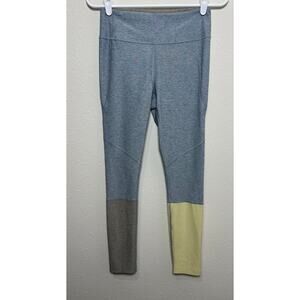 Outdoor Voices Leggings Small Dipped Blue Grey Yellow Color Block